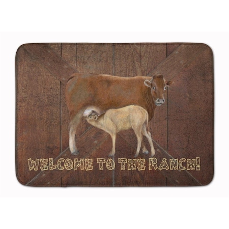 Carolines Treasures Welcome to the Ranch with Cow and Baby Machine Washable Memory Foam Mat SB3084RUG
